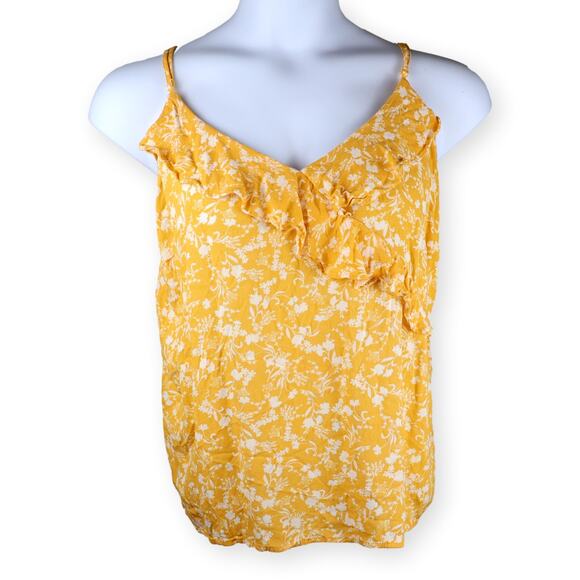 Old Navy Sunshine Yellow Textured Ruffled Wrap-Effect Cami Top XL - Picture 1 of 7